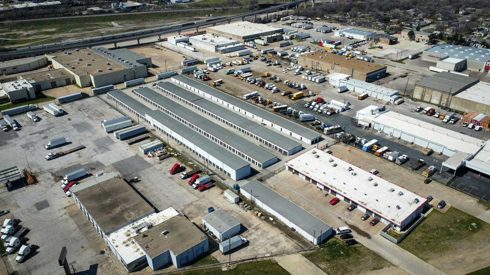 Industrial production campus aerial
